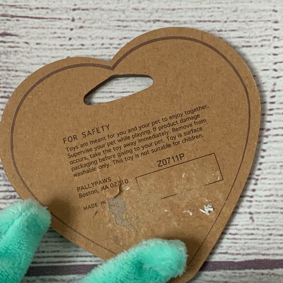 Pally Paws Red Heart Shaped Strawberry Plush Dog Toy with Embroidered Hearts 10" - Picture 10 of 11